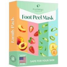 Plantifique Foot Peel Mask ? 4 Pairs Exfoliating & Dermatologically Tested Foot Treatment, Removes Dead Skin & Repairs Heels for Soft Feet ? Mix