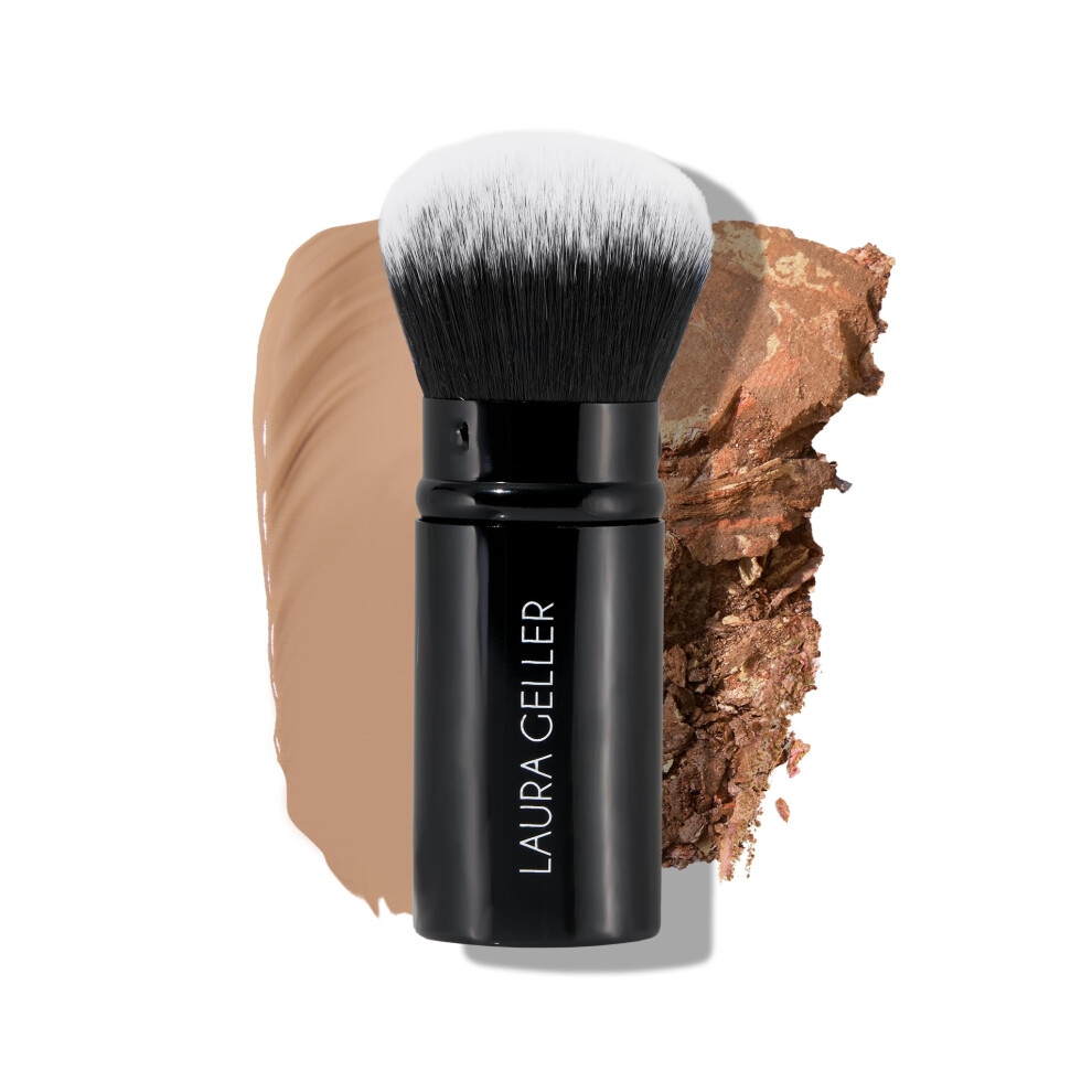 Laura Geller Beauty Cream Laura Geller New York Retractable Airbrush Kabuki Brush For All Face Makeup & Foundation For Liquid, And Powder Face Makeup With Aluminum Handle