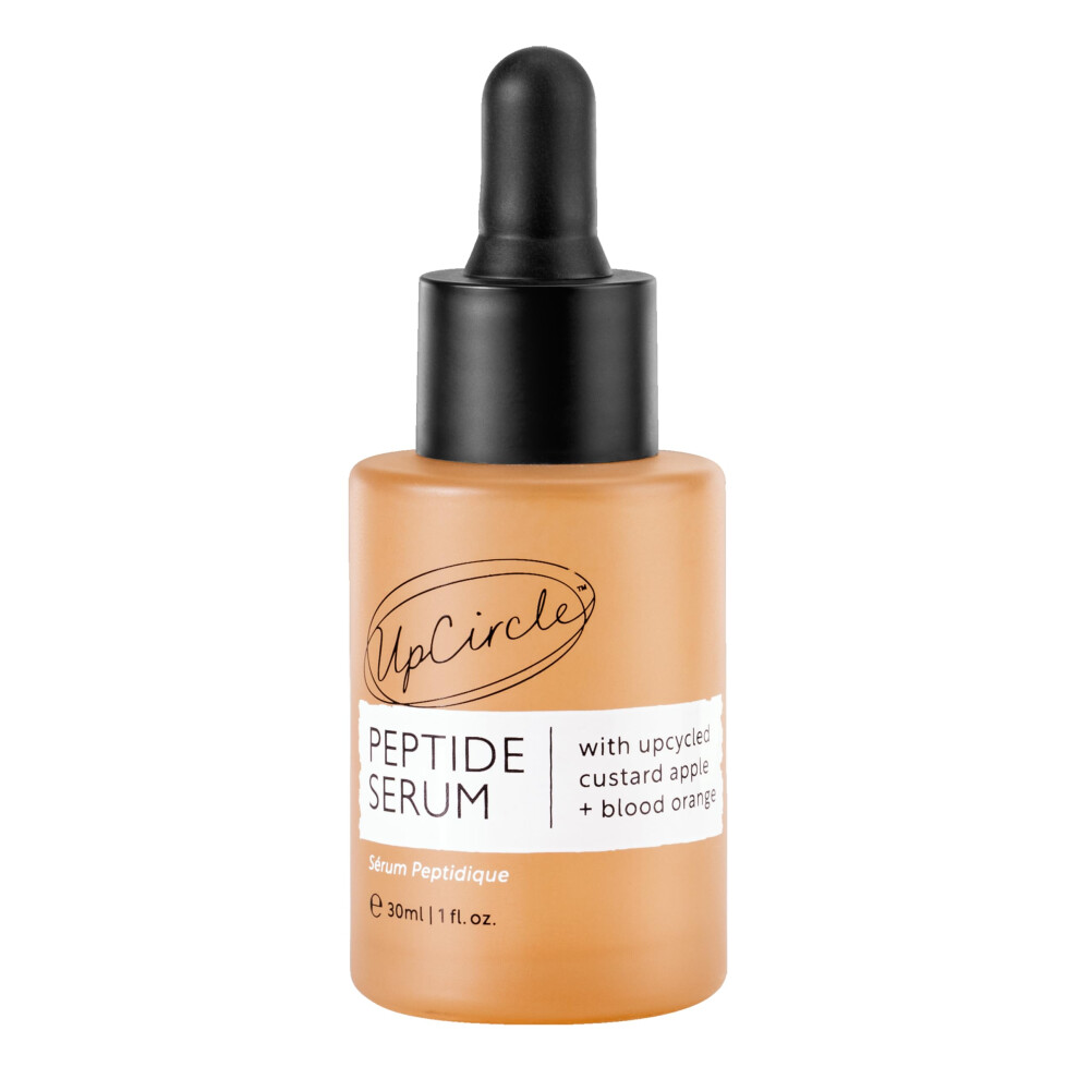 Upcircle Orange Peptide Serum 30Ml ? Improves Skin Elasticity + Boosts Collagen ? Custard Apple, Rich In Vitamin C + Blood Brightens Skin - Vegan +