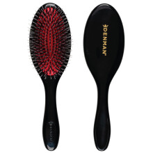 Denman Style & Shine Smoother Hairbrush with Soft Nylon Quill Boar Bristles - For Smoothing, Detangling, Straightening Hair ? D81M Medium Black