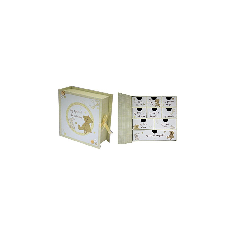 Paperwrap Book Baby Keepsake Box With Drawers Cg689 Button Corner