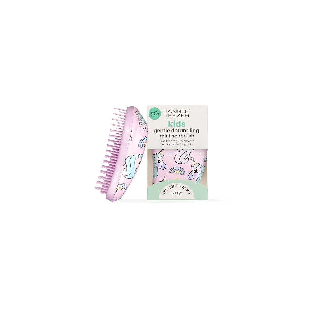 Tangle Teezer |The Original Mini Detangling Hairbrush | Palm Size Perfect for Kids & Travelling | Ideal for Wet & Dry Hair |Reduces Flyaways | Unicorn
