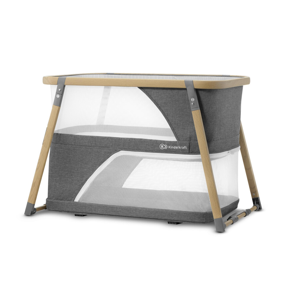 Kinderkraft Cot 4 in 1 SOFI, Travel Cot, Playpen, Cradle in one, Quick Folding, with Accessories, Mattress, Bag, Scandinavian Style, Two Heights, for-image-OPC-PJ5M9WG-NEW