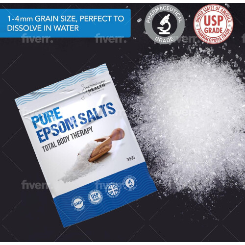 Pure Epsom Salts | Magnesium Sulphate Bath Salt (3kg Pack) 1