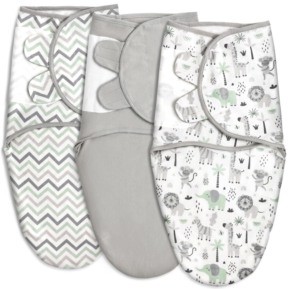 Gllquen Baby Baby Swaddle Wraps For 0-3 Months Newborn,Oeko-Tex100,100% Breathable Organic Cotton Fabric Swadding Blankets,3 Pack (Green)