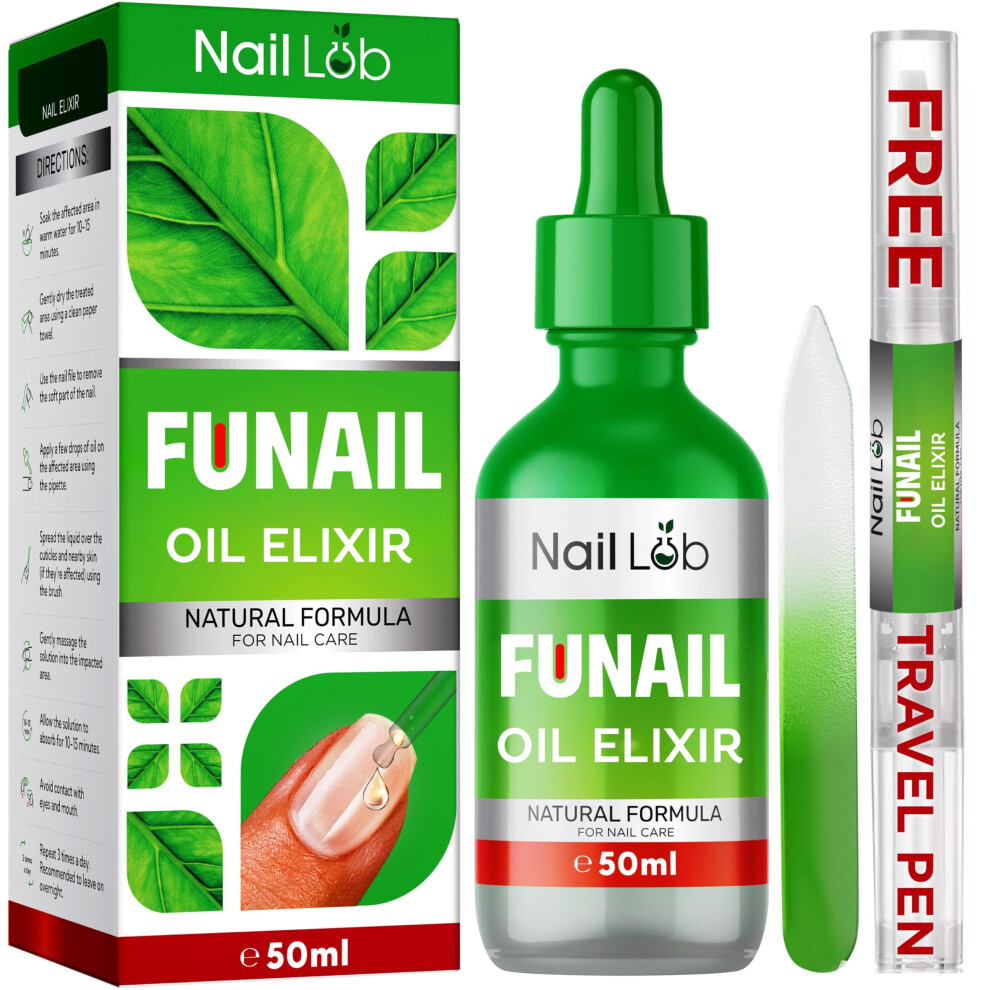 Nail Lab Premium Fu Nail Elixir For Toenails Extra Strong - 50Ml - Contains Tea Tree Oil, Nail Repair For Fingernails - Free 3Ml Fu Nail Pen + Nail