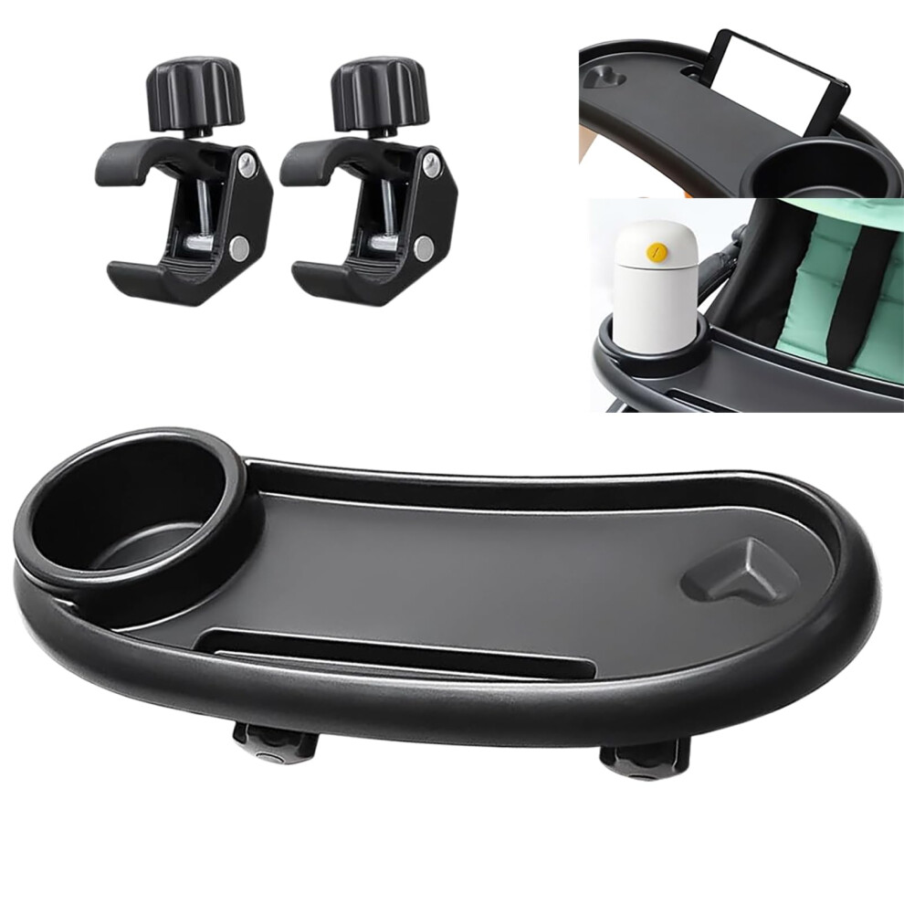 Dejivsin 3 In 1 Snack Tray For Pushchair, Pram Snack Tray For Pram Accessories Pushchair, Stroller Snack Tray With Cup Holder, Universal Pram Food