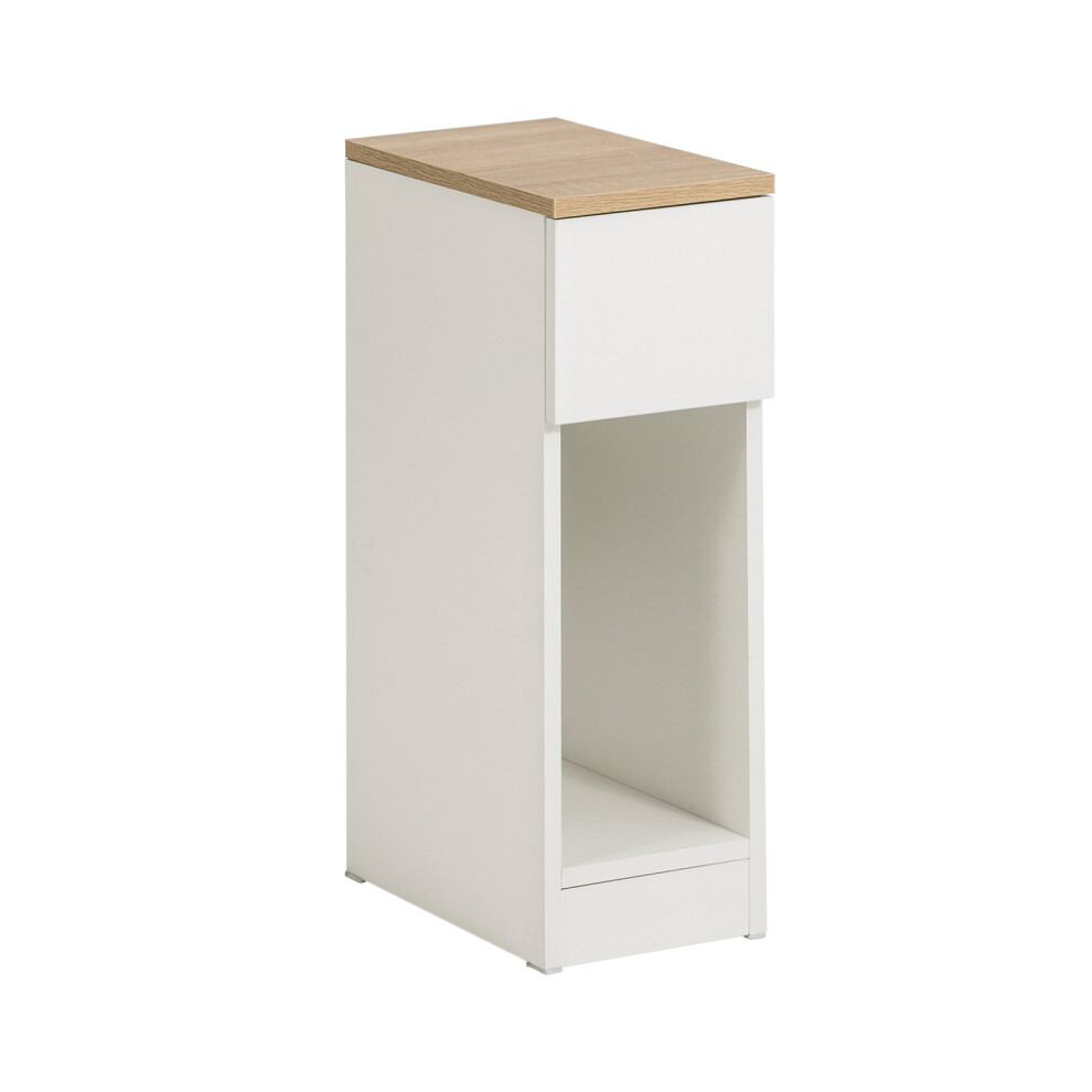 SoBuy Comodino con cassetto stretto Tavolino divano Tavolino comodino Bianco 20x35x60 cm FBT111-WN-image