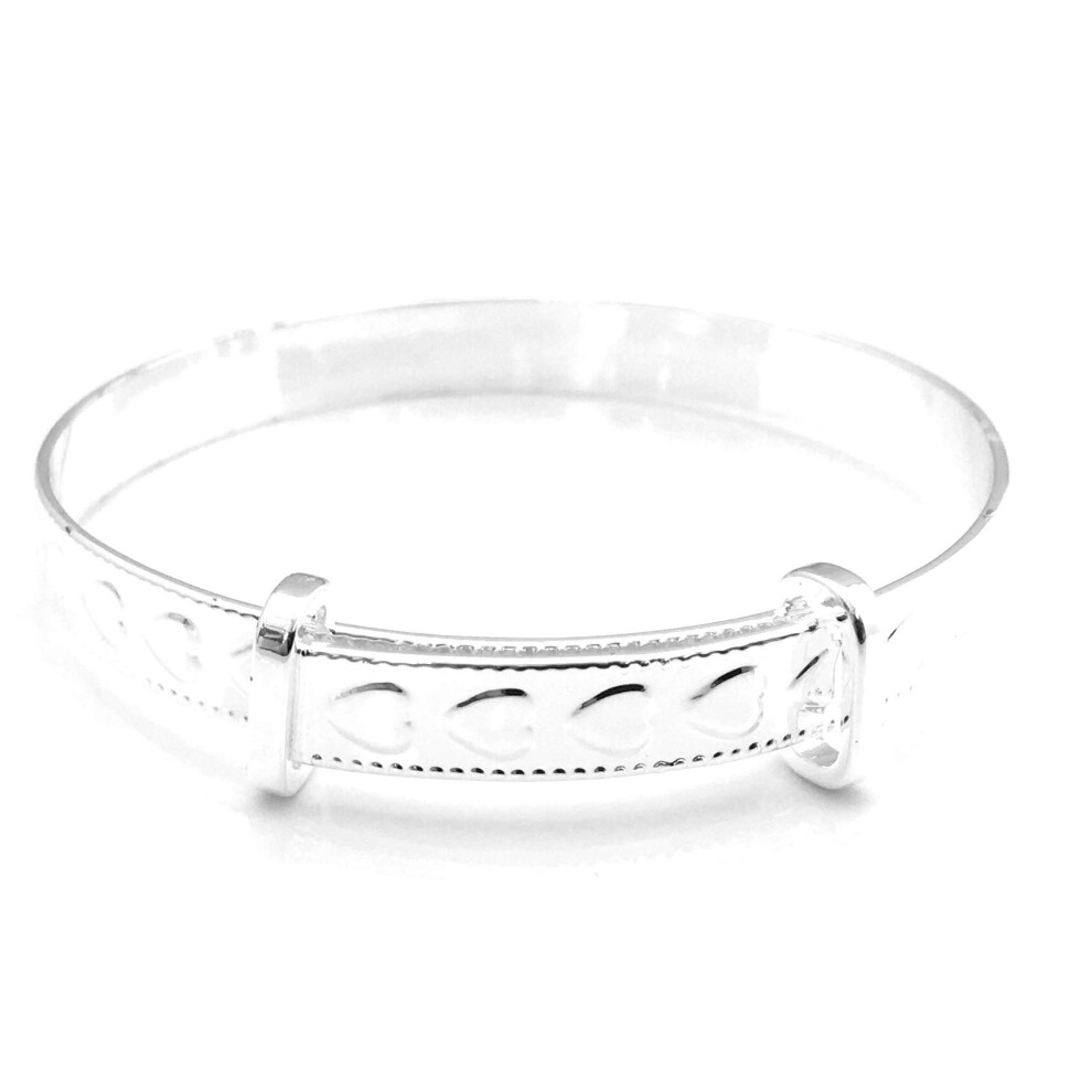 Plated Christening Bangle Silver Equilibrium