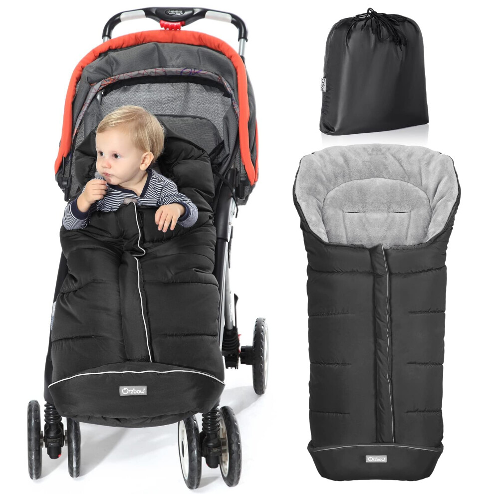 Universal Footmuff For Pushchair, Cosy Toes For Baby Buggy Pram Stroller - Waterproof And Windproof Thick Thermo Fleece Pushchair Footmuff With Coral Orzbow