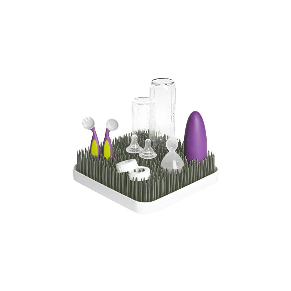 Morkka Large Baby Bottle Drying Rack Anti-Bacterial Large Grass For Kitchen Countertop (Grey)