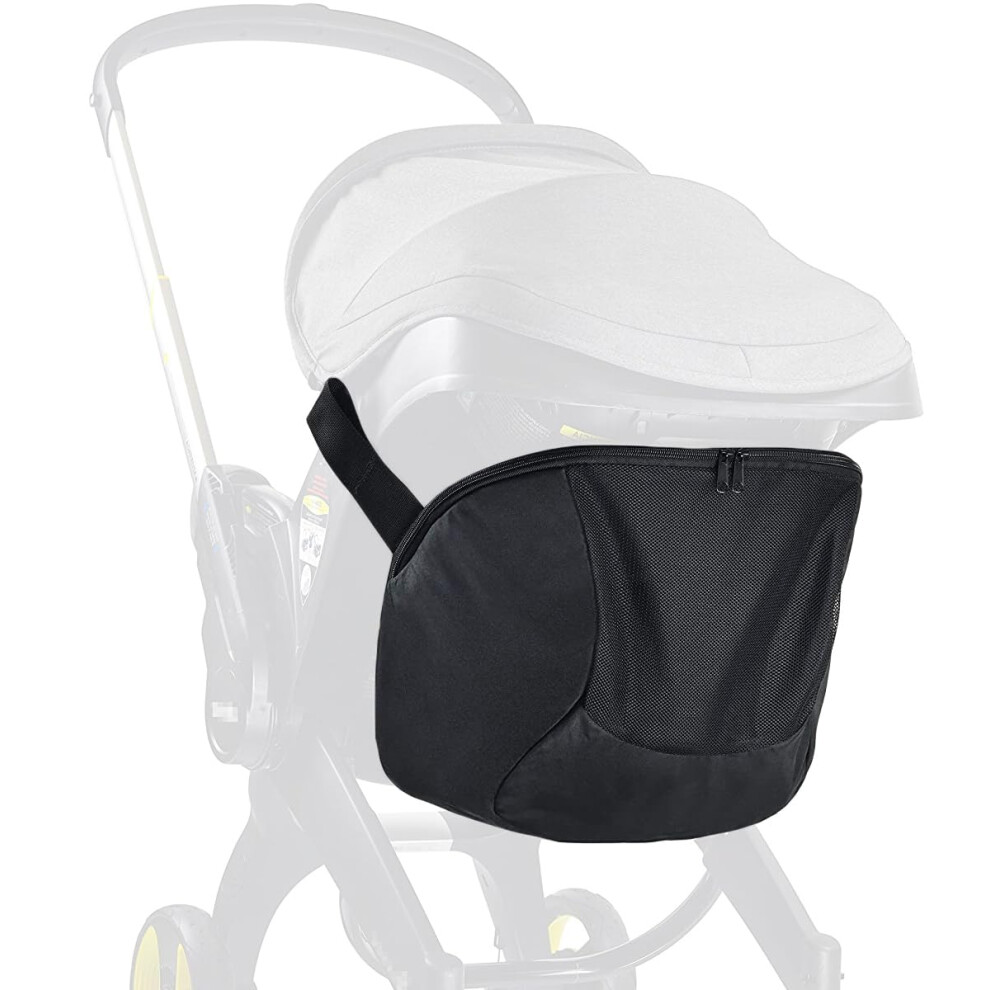 Clip-On Baby Stroller Storage Bag Compatible With Doona Stroller Carseat, Pram Buggy Organizer Bag With Zipper Snap-On Stroller Bag & Large Inszkoos
