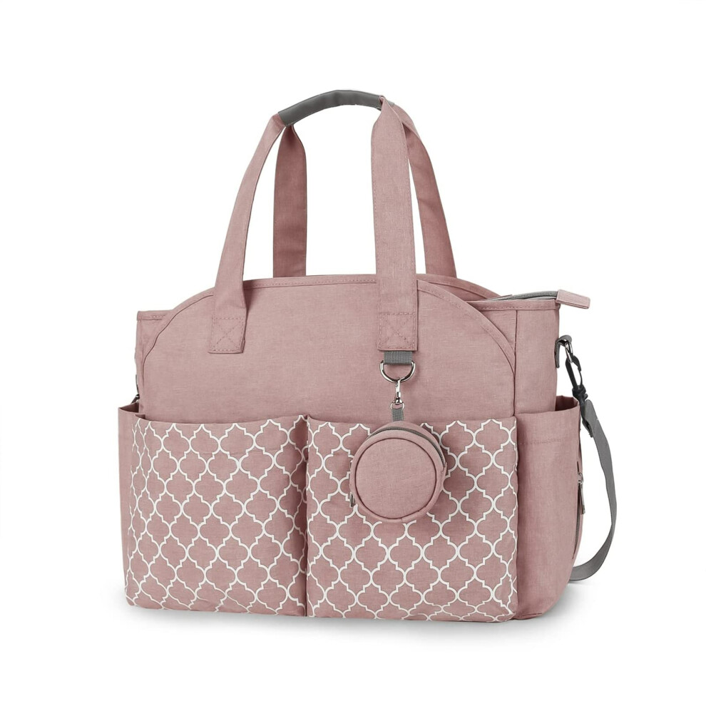 Nappy Bag Tote Baby Diaper Changing Bag With Changing Pad And Shoulder Strap Portable Waterproof And Large Capacity For Mom?Pink? Pink Meyteilay
