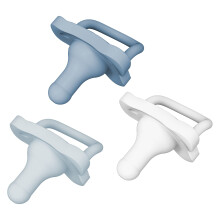 Dr. Brown?s HappyPaci 100% Silicone Pacifier 0-6m, BPA Free, White Blue Light Blue 3-Pack