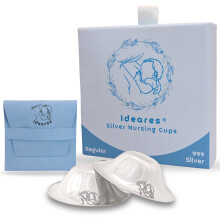 Ideares Silver Nipple Shields for Breastfeeding, Silverette Nursing Cups, 999 Silver Nipple Shields, Silver Cups Breastfeeding Nursing Newborn,