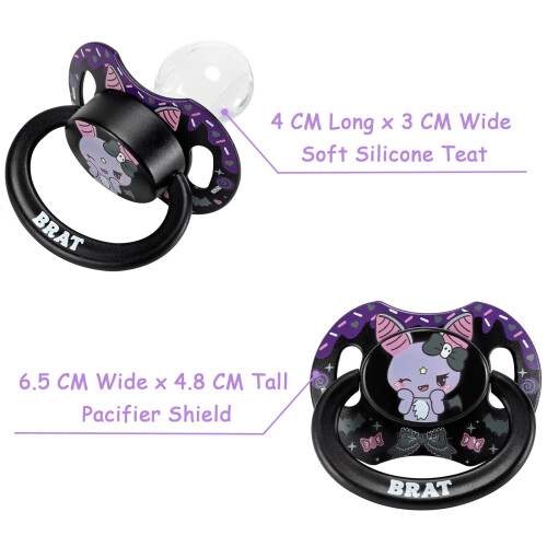 LittleForBig Bigshield Generation-II Adult Sized Printed Pacifier Brat Bella Pattern Black 1