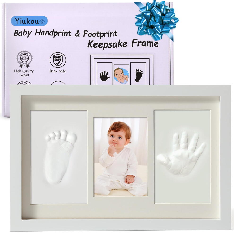 Baby Handprint Footprint Makers Kit Keepsake Photo Framed Pictures For Newborn Baby Gifts, Personalized Baby Milestone Gift, Memory Picture Yiukou