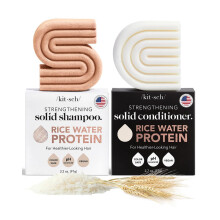 Kitsch Shampoo Bar & Conditioner Set with Rice Water ? Solid Bar Shampoo and Conditioner Bars for Hair Care, Rice Water Conditioner bar for Hair