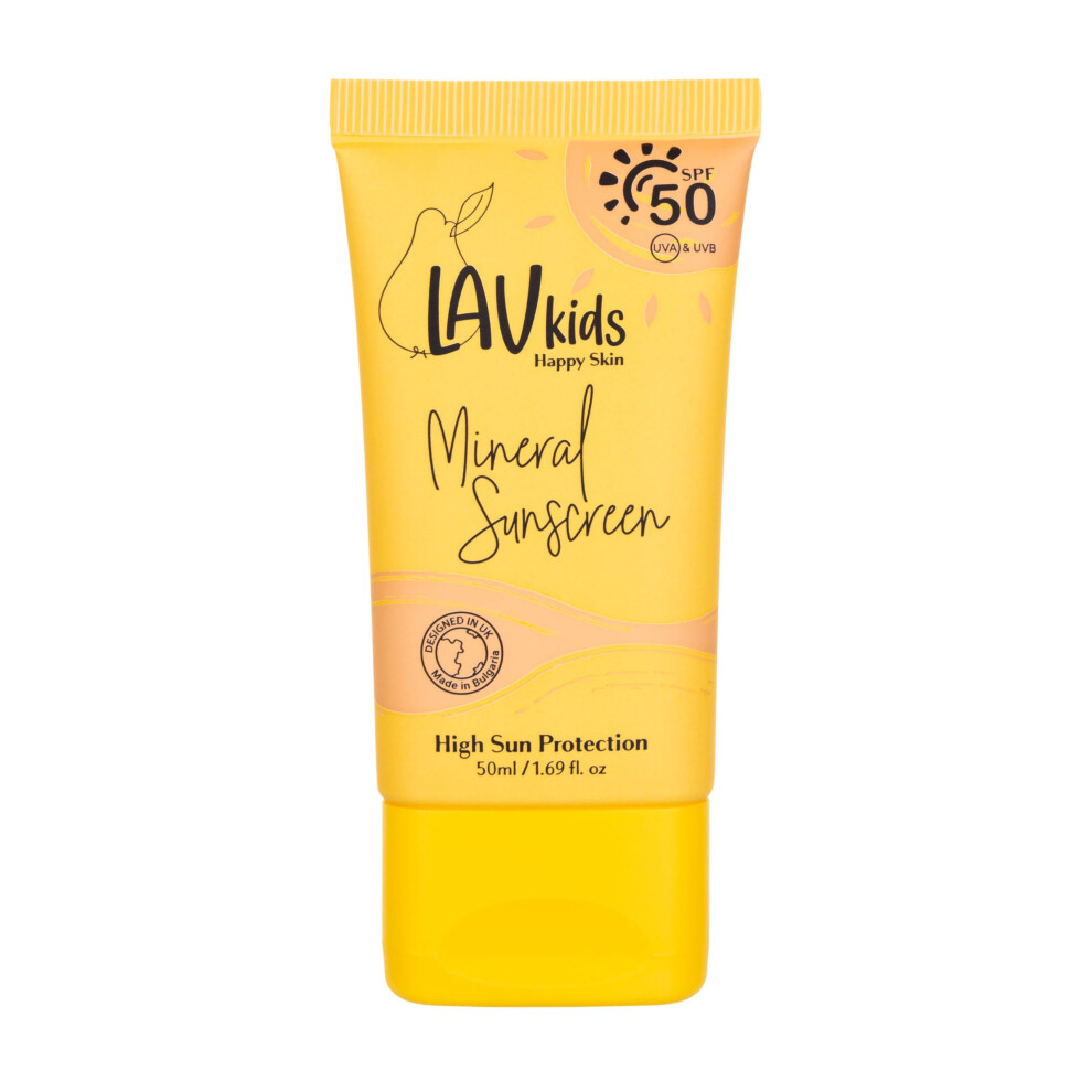 Lav Kids Mineral Sunscreen, Spf 50 Uva & Uvb Protection, 1.69 Fl. Oz