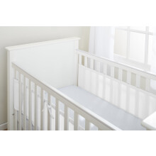 BreathableBaby Breathable Mesh Liner For Cot Beds ? Covers 2 Sides ? Classic ? 3 mm ? White ? 2 Panels ? Non-Padded Single Layer ? Safer Than a Crib