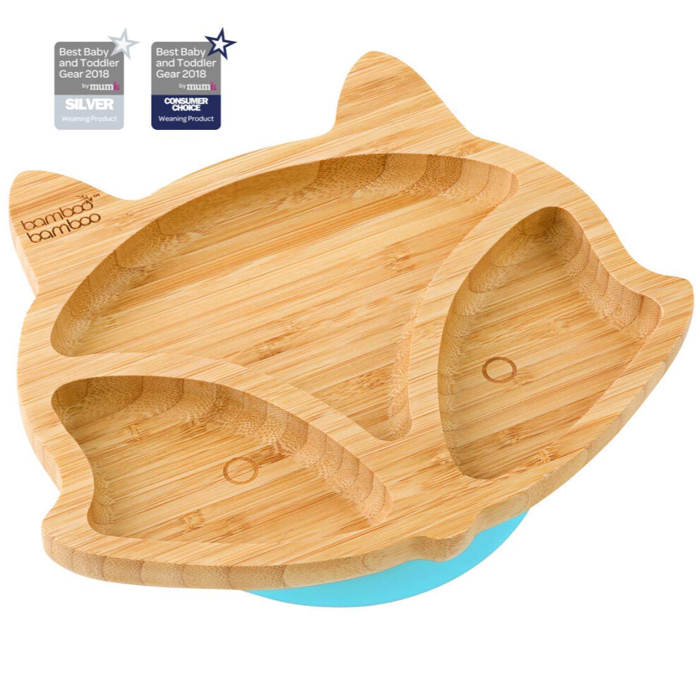 Bamboo Bamboo ? Baby And Toddler Suction Plate For Feeding And Weaning | Bamboo Fox Plate With Secure Suction | Suction Plates For Babies From 6