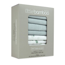 Little Bamboo Muslin Squares 8 Pack, 60 x 60cm, Whisper Grey