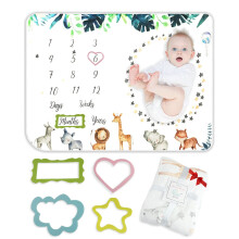 Trongle Monthly Milestone Baby Blanket, Super Soft Baby Blanket, Personalised Gift for Baby Showers, Unisex (120 x 100 cm)