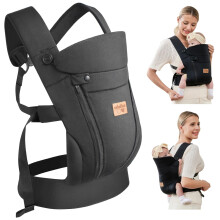 vrbabies Baby Carrier from Newborn, Ice Silk Baby Sling with Adjustable Belt & 3D Breathable Mesh, Face-in and Face-Out Front and Back Carry for