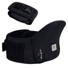 Bebamour Baby Carrier Hip Seat 0-36 Months Lightweight 3 in 1 Baby Carrier Newborn to Toddler HipSeat (with Waist Extender, Fold Series, Black)