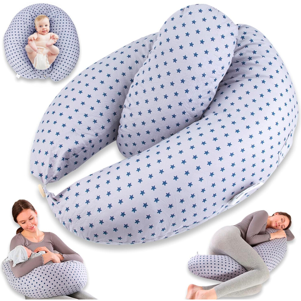 2-In-1 Pregnancy Pillow, Breastfeeding Pillow Nursing Pillow Xxl Maternity Pillow, Pregnancy Pillow For Sleeping With 100% Cotton Cover, Chilling Home