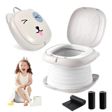 Travel Potty for Toddler Portable Foldable Potty Training Toilet for Boys Girls Baby Kids Children Indoor Outdoor,Grey