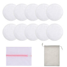 Lictin 10 Pack (5 Pairs) Organic Bamboo Nursing Pads, Reusable Nursing Breast Pads, Washable Breastfeeding Nipple Pads, Breast Milk Pads, with 1