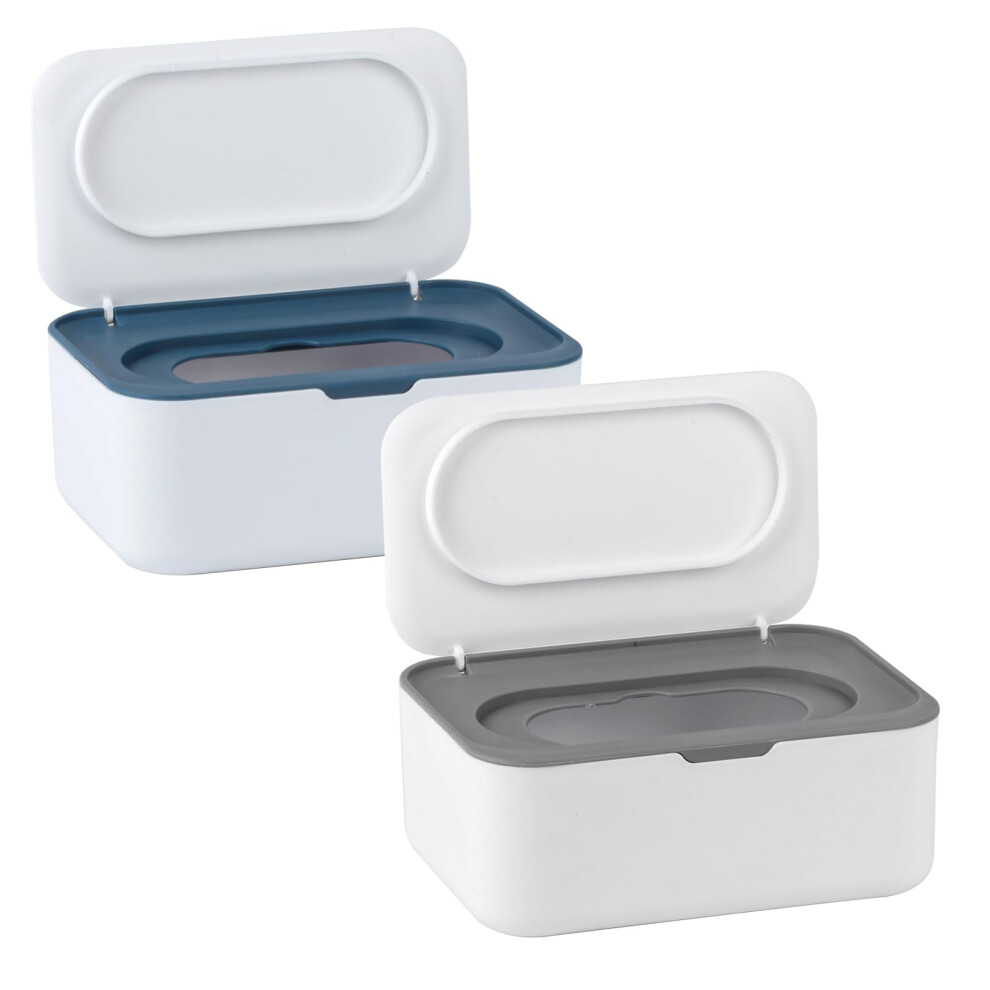 2 Pcs Wipes Dispenser Case Box, Baby Wipes Box Dispenser, Dry Wet Tissue Paper Case Holder, Tissue Storage Box Case With Lid, Keep Wipes Fresh, Nappy Qixingyl