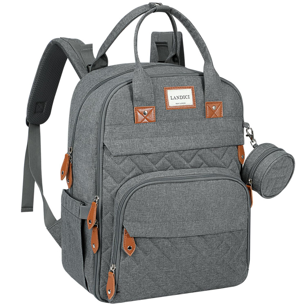 Baby Changing Bag Backpack, Large Nappy Changing Backpack Diaper Bags With Changing Mat, Stroller Straps And Pacifier Case, Multifunction Doll Landici