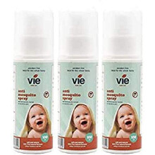 Vie Spray-On Anti Mosquito 100ml, Deet Free, Suitable for Children and Babies (3 Bottle)