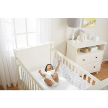 BreathableBaby Breathable Mesh Liner For Cot Beds ? Covers 2 Sides ? Classic ? 3 mm ? Twinkle Grey ? 2 Panels ? Non-Padded Single Layer ? Safer Than a