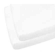 2 x Cot Bed Fitted Sheets 100% Cotton 200 Thread Count 12 Colours, Cot Bed 70 x 140 CM - White