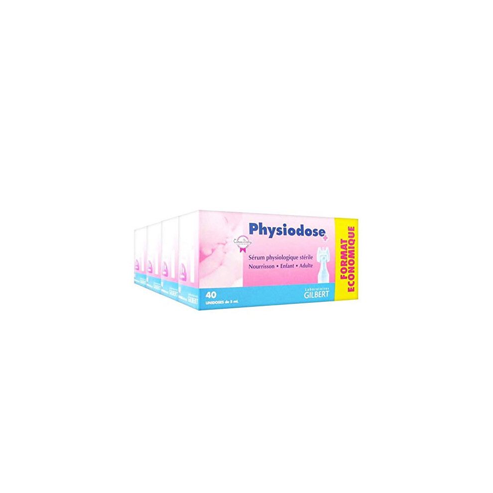 Saline Solution, Physiological Serum, Sterile Saline Solution, English Instructions (160 Saline Pods, Single Doses - 4 Packs), Baby Nasal Rinse Ditac
