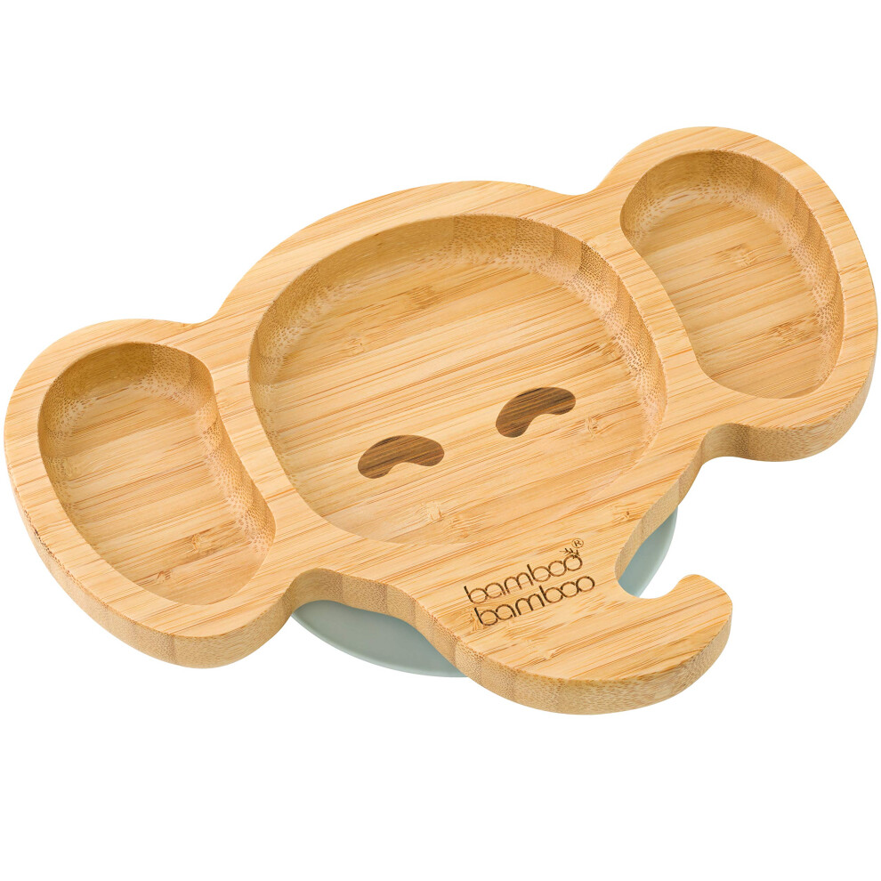 Baby Plate And Toddler Plate, Suction Plate For Feeding And Weaning, Bamboo Elephant Plate With Secure Suction, Suction Plates For Bamboo Bamboo