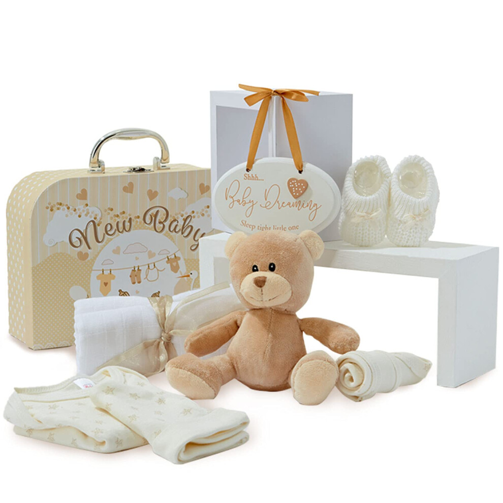 Baby Gifts Newborn Unisex - 7 Baby Gifts In A Neutral Baby Gift Set, Newborn Essentials And Baby Shower Gifts, Baby Hampers, Newborn Baby Box Shop