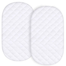 Waterproof Moses Basket Mattress Protector 2 Pack, Fits For Kinderkraft Baby Crib LOVI and Moses Basket Mattress approx 78x43cm, Viscose Made From