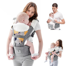 Baby Carrier, Bellababy Multifunction Baby Carrier Hip Seat (Ergonomic M Position) for 3-36 Month Baby, 6-in-1 Ways to Carry, All Seasons, Adjustable