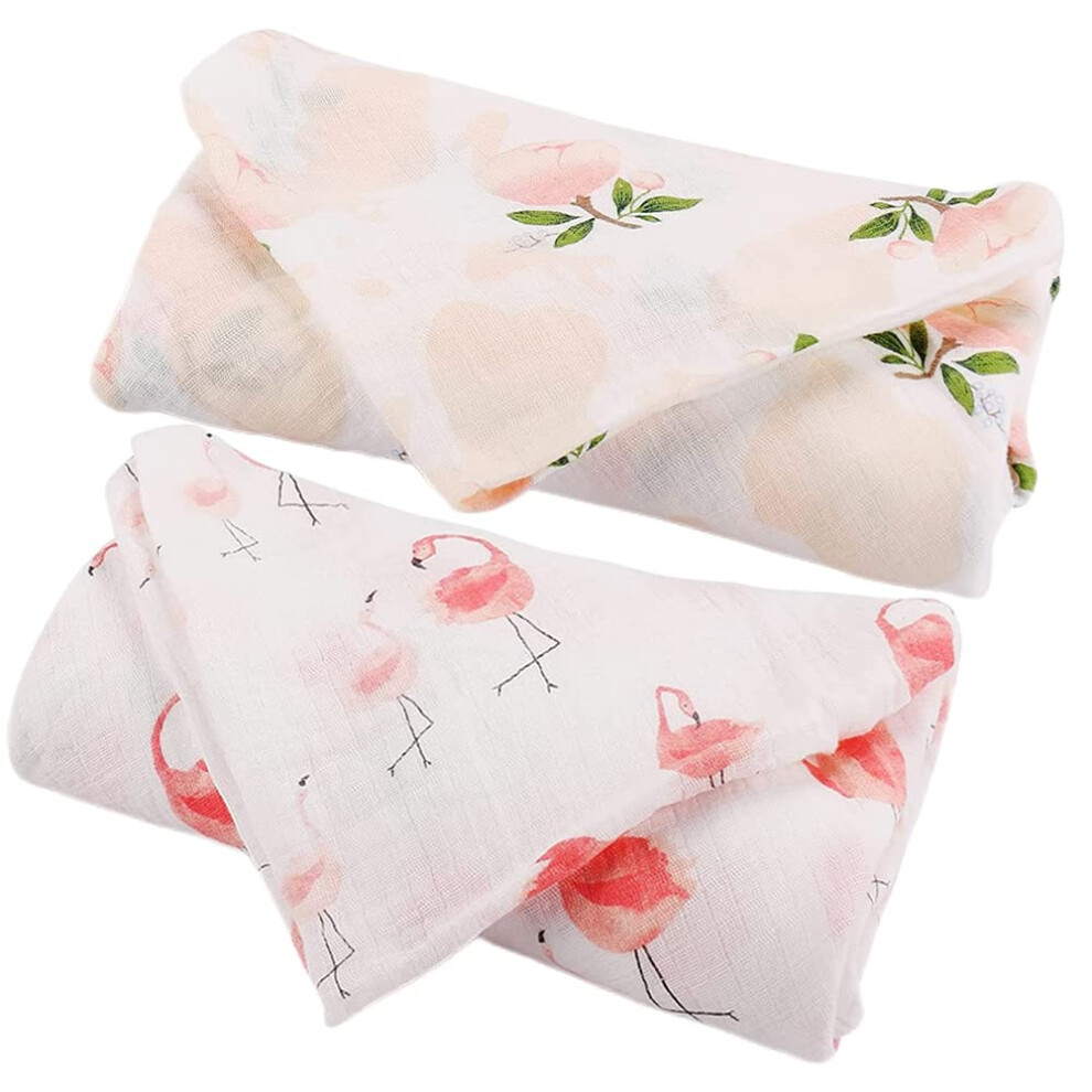 Sgavahsg Large Muslin Cloths For Baby Girl 2-Pack 120X120cm Muslin Swaddle Wrapping Blankets Big Muslin Squares And Receiving Blanket For Newborn