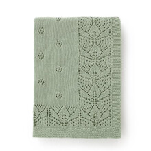 LAWKUL Cellular Blanket Baby 100% Cotton Knitted Soft Knit Crochet Blankets for Newborn Boy Girls Infants 100x80cm Green