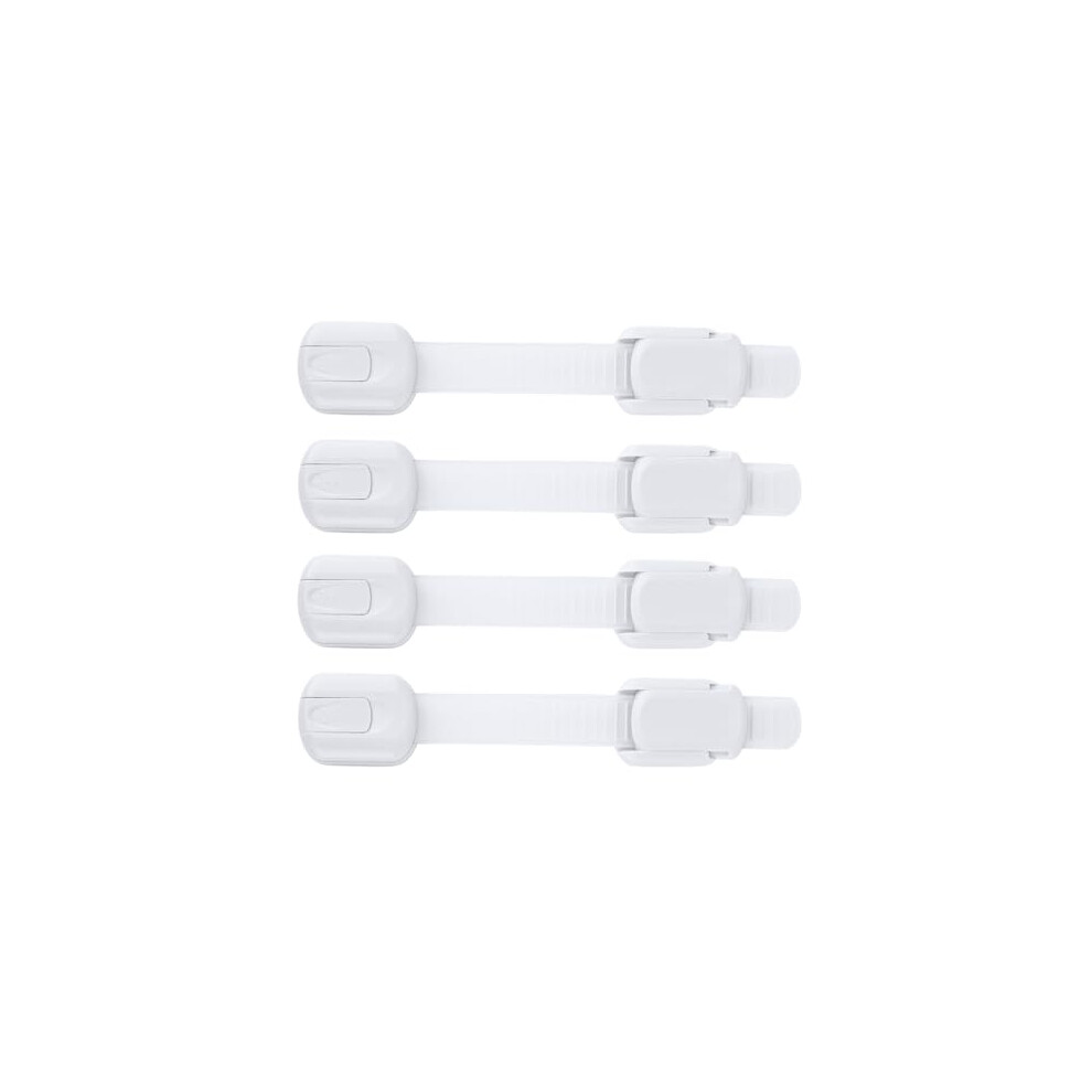 Jool Baby Products Child Safety Strap Locks (4 Pack) For Cupboards, Fridge, Cabinets, Drawers, Dishwasher, Toilet, 3M Adhesive No Drilling - By Jool Baby