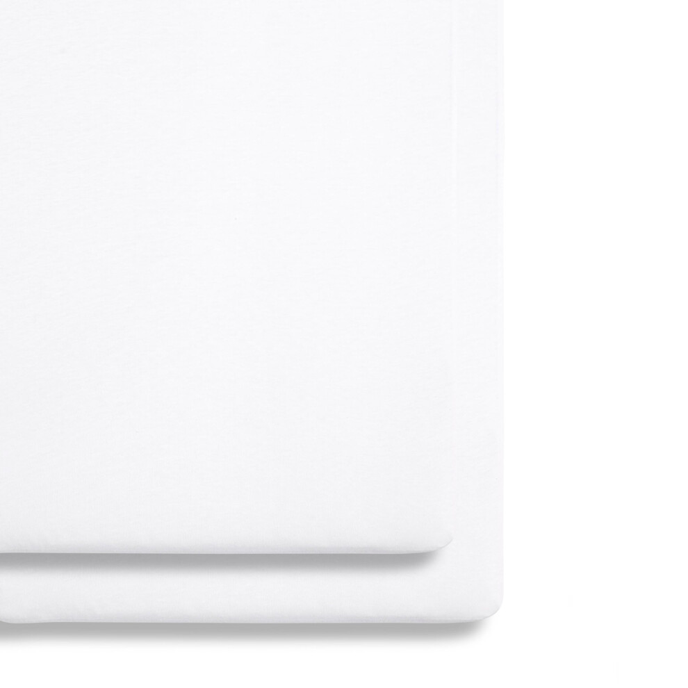 2 Pack Crib Fitted Sheets 44 x 80cm ? White ? Light, Breathable & Luxurious Jersey Cotton Made to Last & Designed to Fit Sn?zPod Bedside Cribs