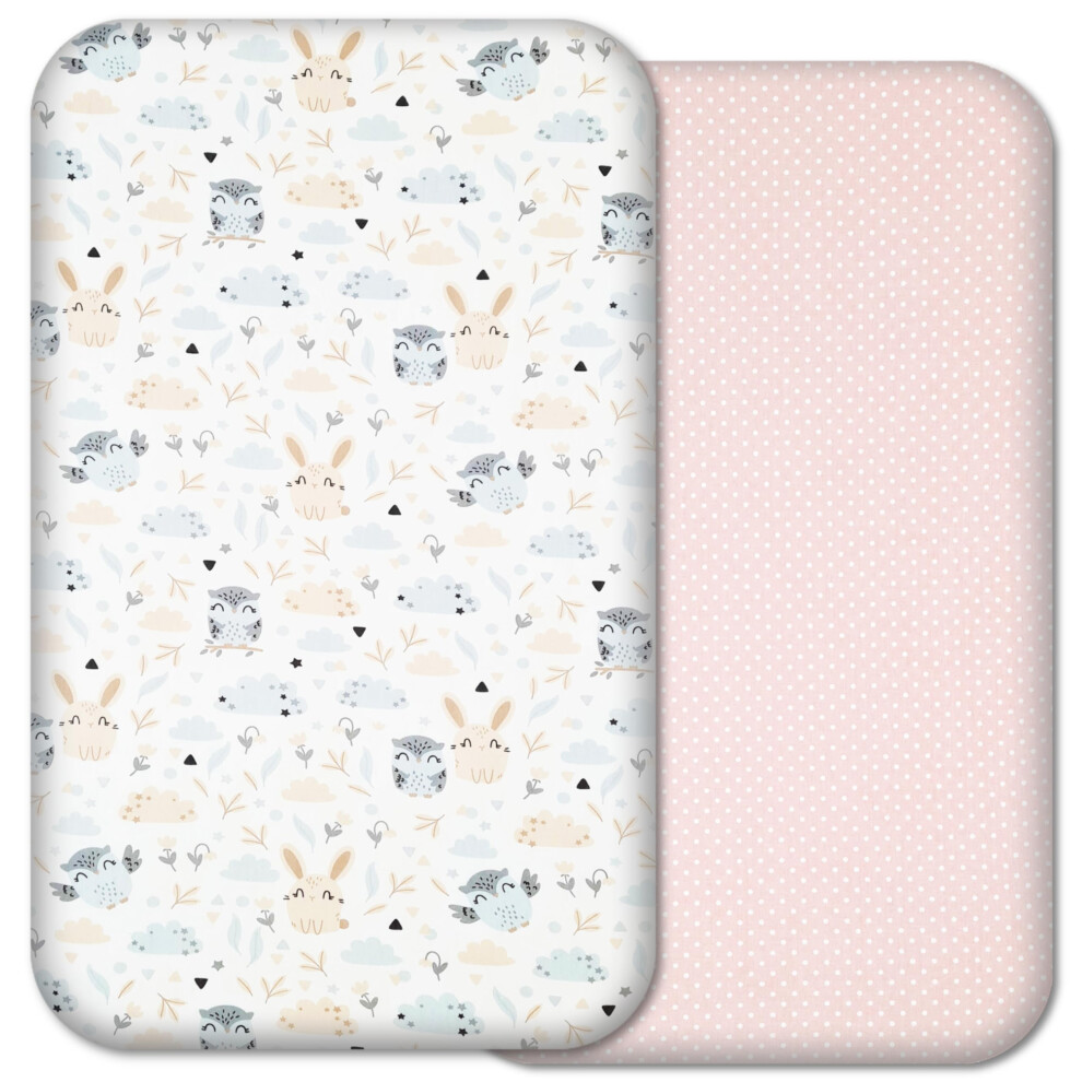 Next To Me Crib Sheets - 2Pcs Baby Crib Sheets Set - 100% Organic Cotton To Fit Bedside Cribs - Made In Europe ? 83 X 50 Cm (83X50cm, Cute Selemavi