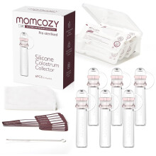 Momcozy Colostrum Collector Reusable Breast Milk Collector with Storage Case and Cotton Wipe, Portable Colostrum Container BPA Free, Multi-Use