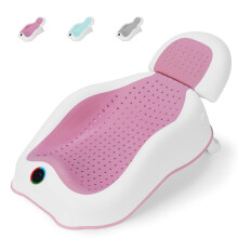 Babove Baby Bath Support | Newborn Bathtub, Toddler Bath Seat, Foldable, 2 Position - Newborn Essentials (Light Red)