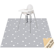 WOMUMON 51? Splash Mat for Under High Chair and Arts/Crafts, Washable Spill Mat, Star, 130 x 130cm